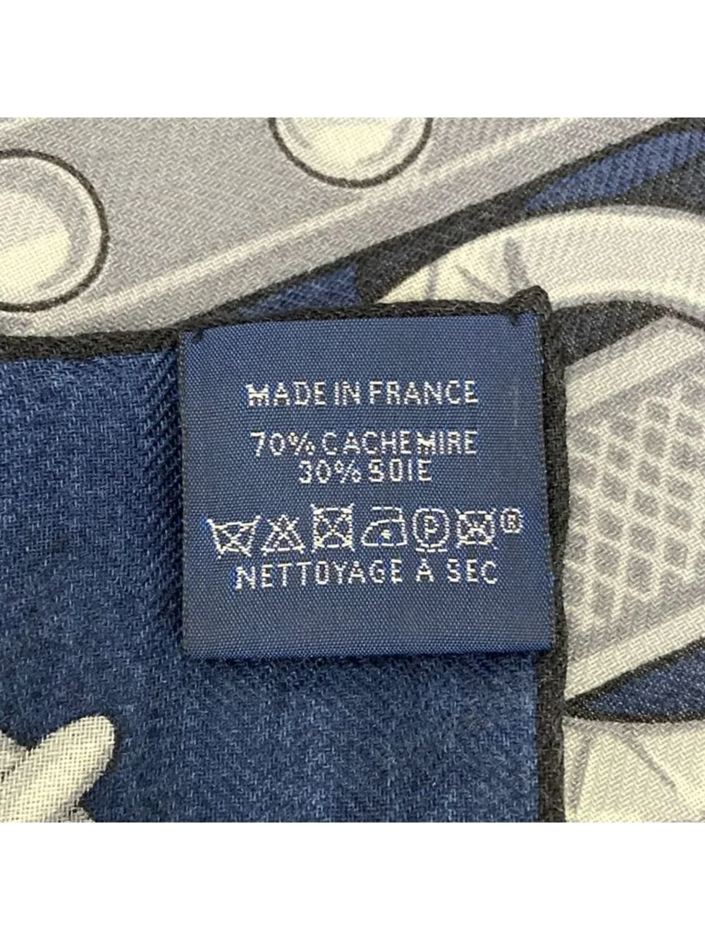 Hermes Shawl Carre 100 Blue Marine Griffonse Gray le 24 Brides Et Chaines Scarf